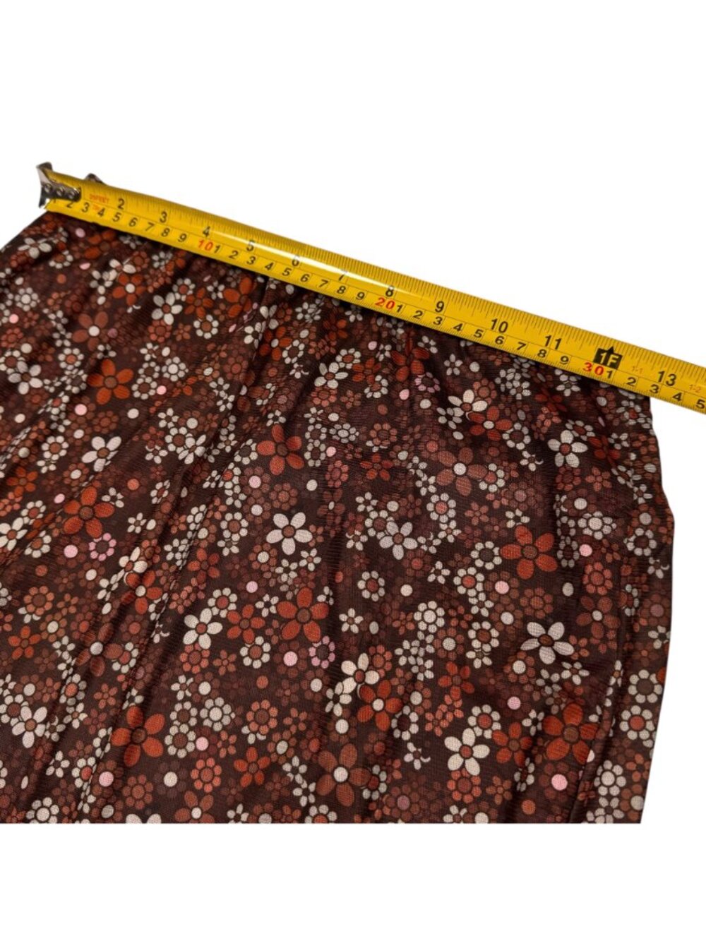 NEW Fairy Grunge Y2K Floral Mesh Midi Skirt Sz M Brown Stretch Pull-On 90s - Picture 5 of 7